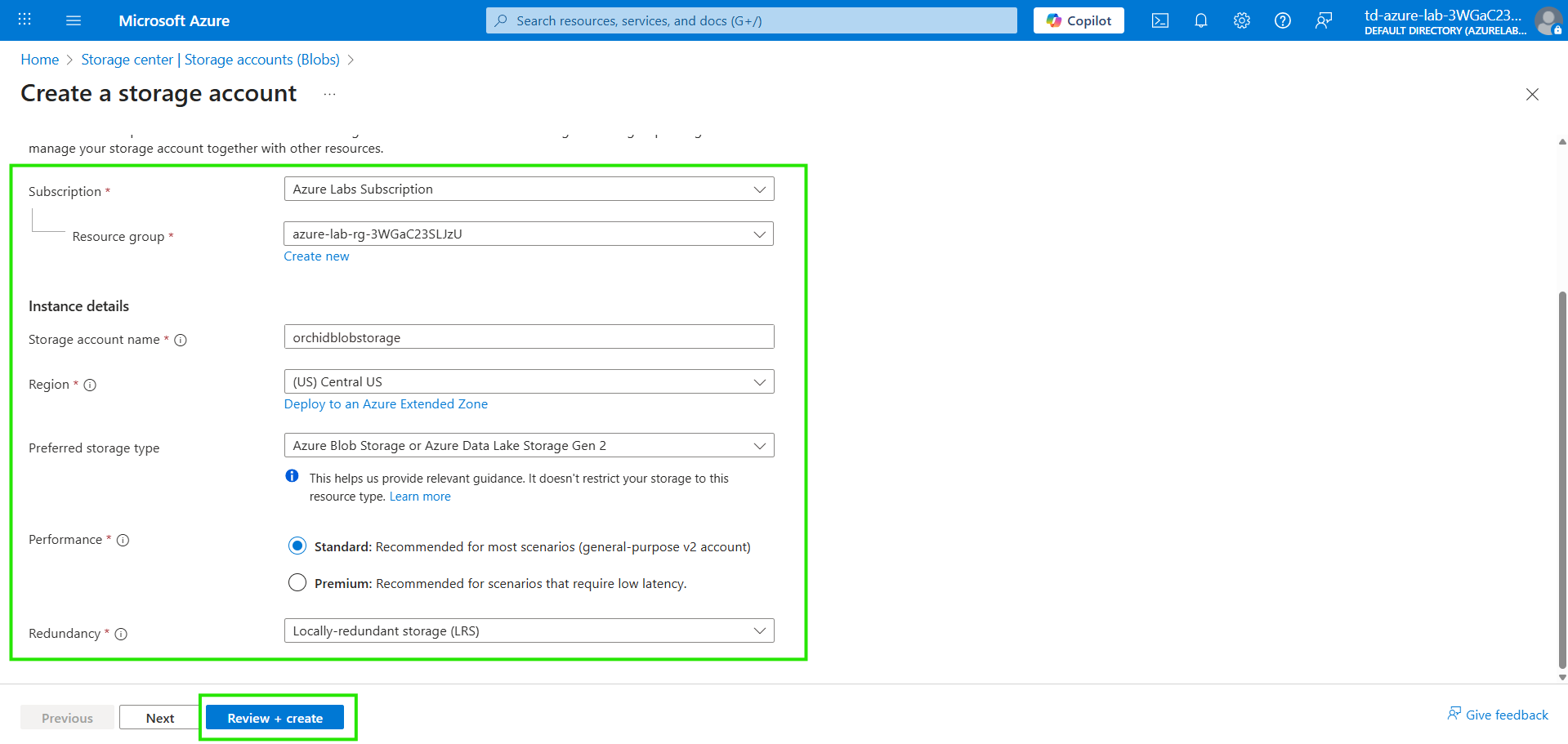 Guided Lab: How to Create Azure Blob Storage in a Storage Account ...