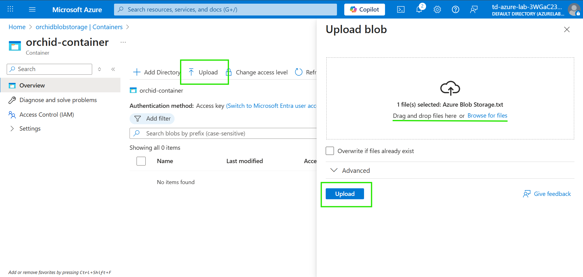 Guided Lab: How to Create Azure Blob Storage in a Storage Account ...