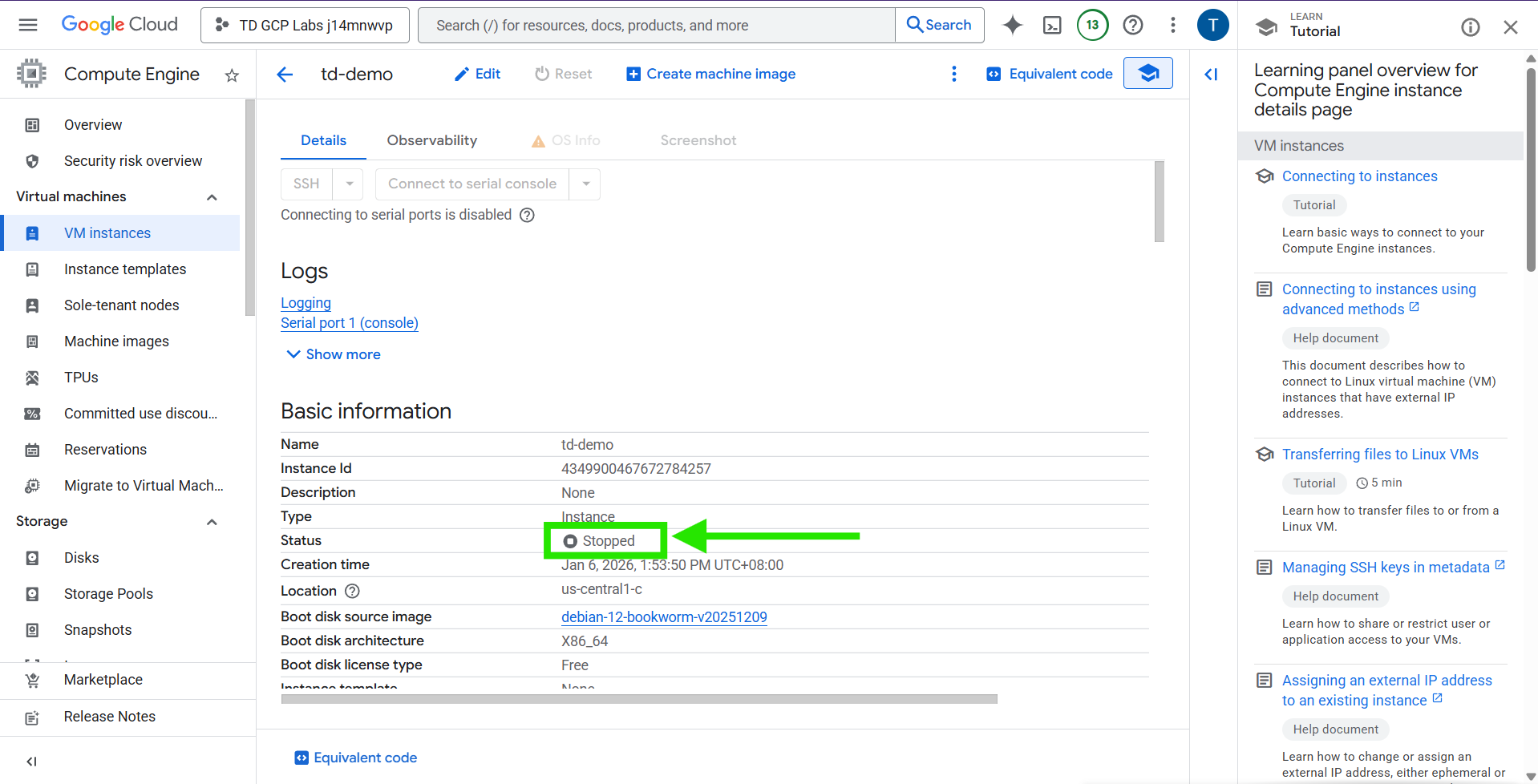 Guided Lab: Vertically Scaling a VM Instance - Tutorials Dojo