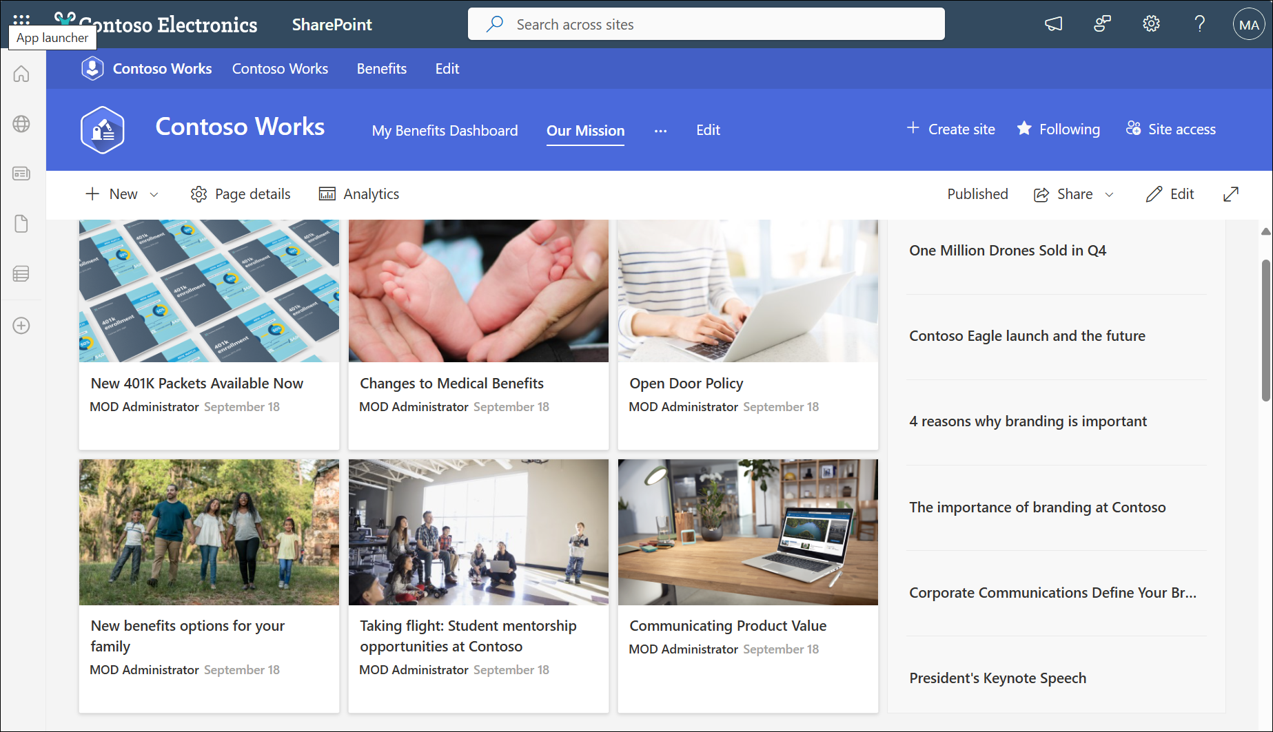 Microsoft SharePoint site