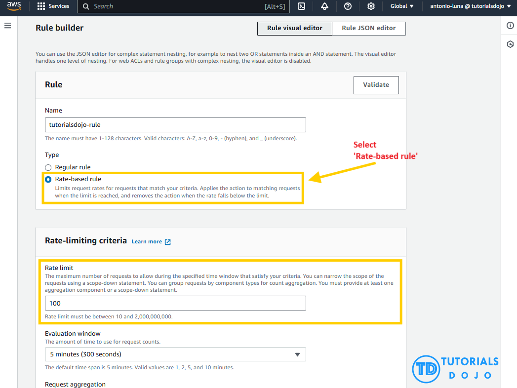 AWS WAF Rate Limit