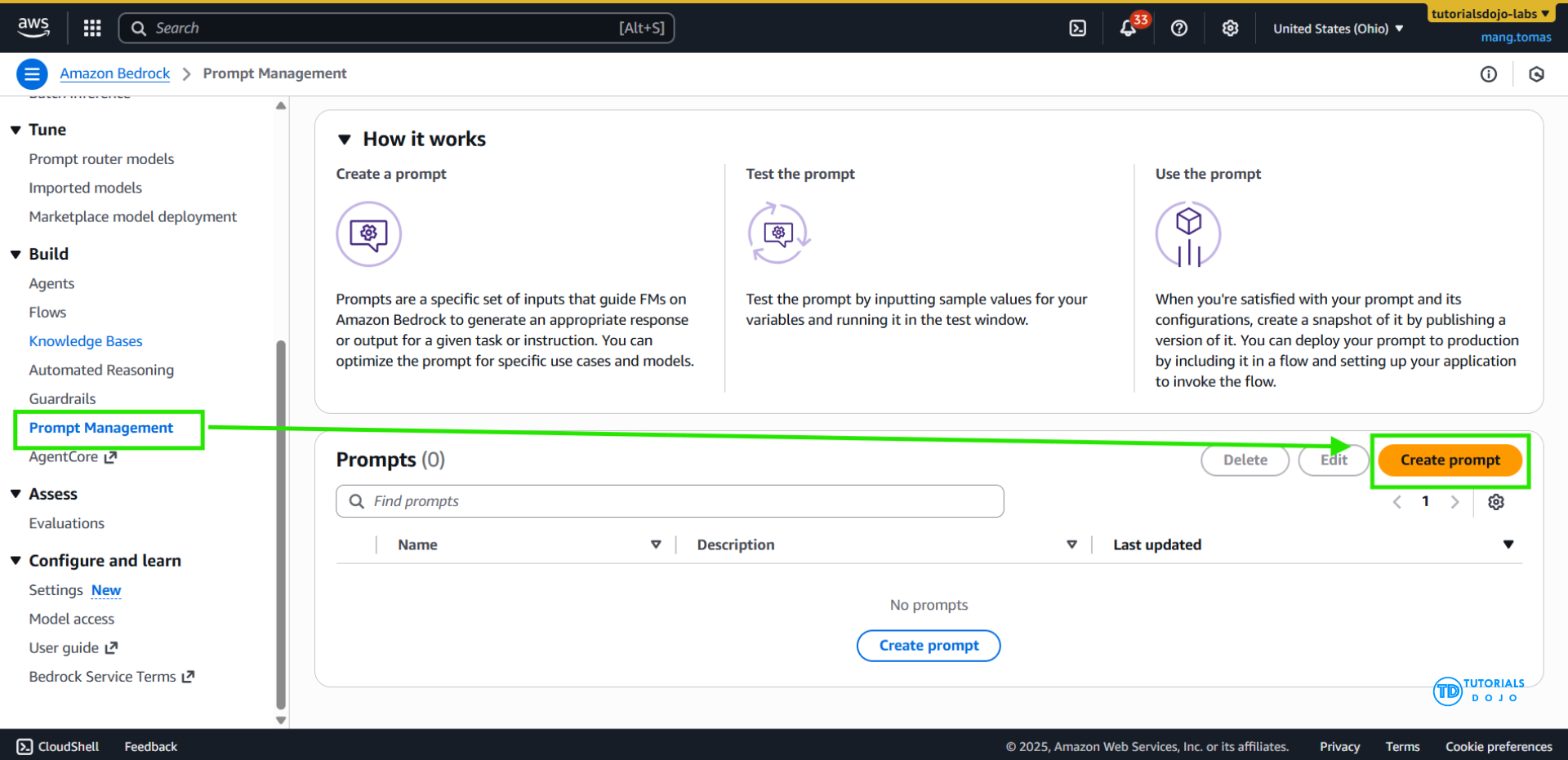 Amazon Bedrock Prompt Management
