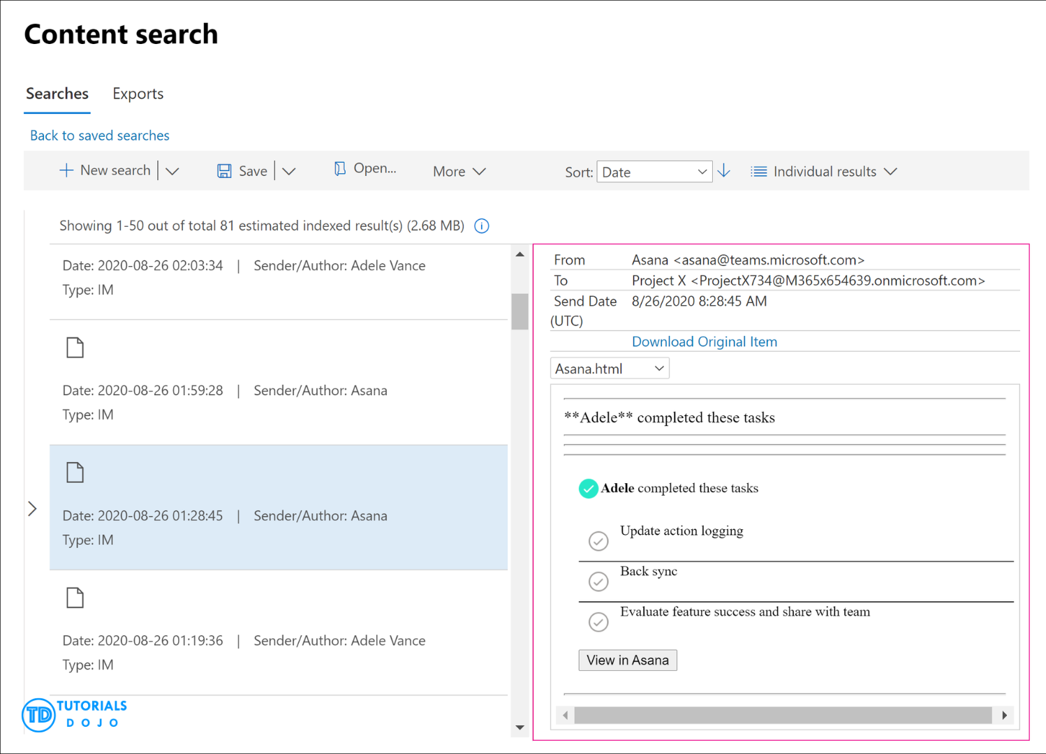 Microsoft Purview Content Search