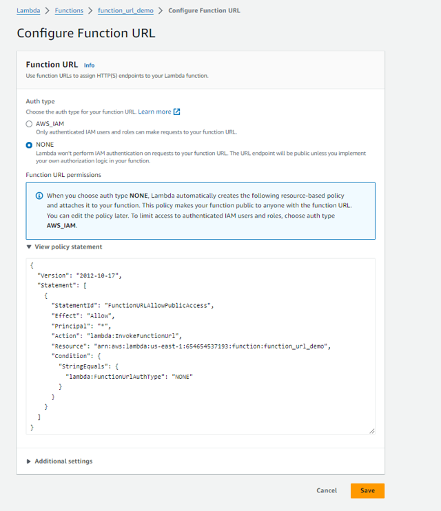 Guided Lab: Invoking Lambda functions through Function URL - Tutorials Dojo
